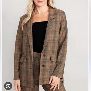 Women’s Old Navy Brown Plaid Blazer- extra small
